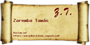 Zaremba Tamás névjegykártya