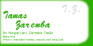 tamas zaremba business card